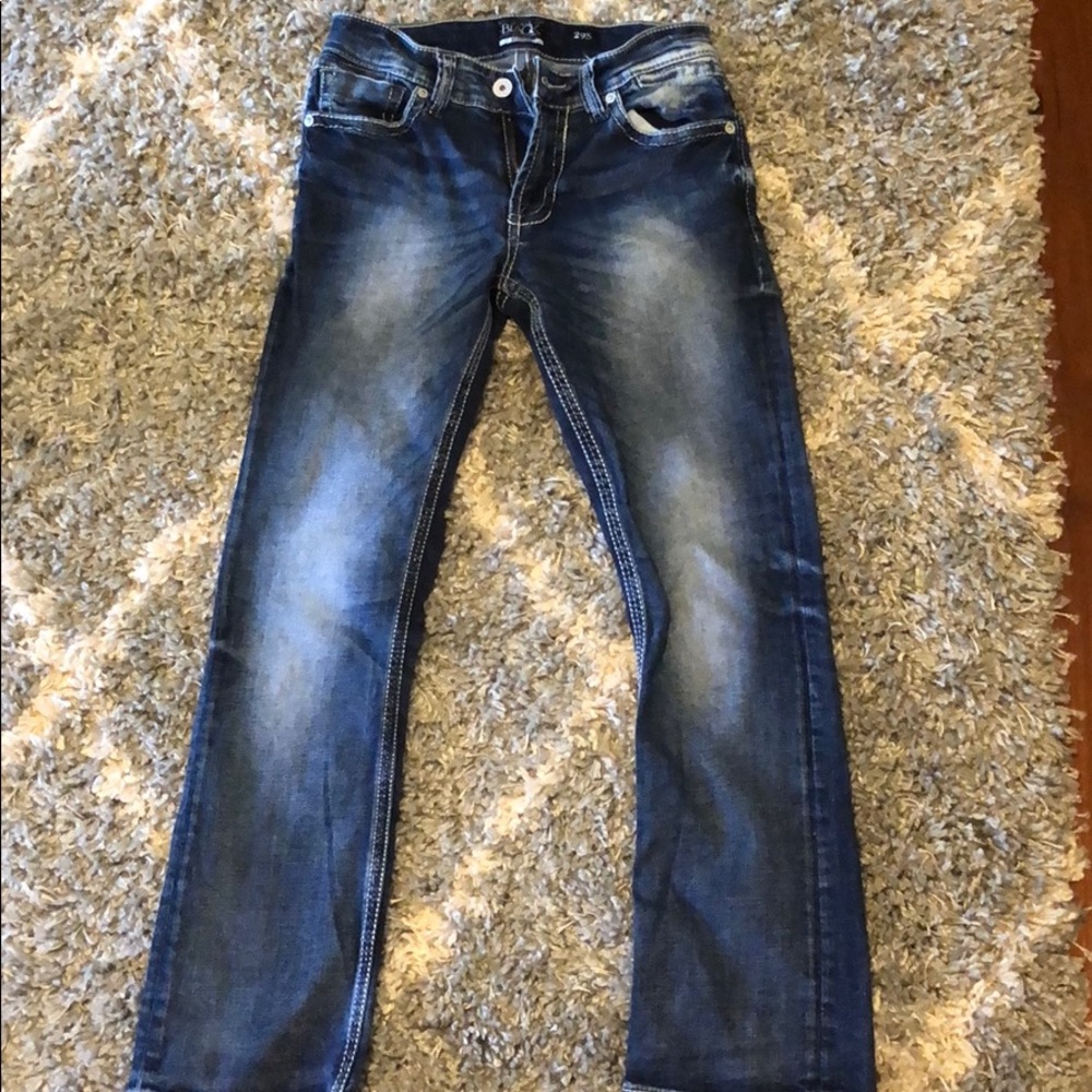 Men’s Buckle Black Bootleg Jeans Size 29S